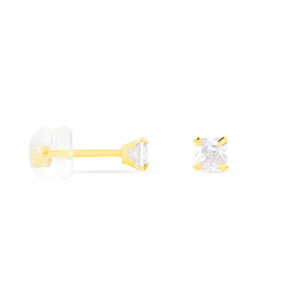 Damen Ohrstecker Gold 375 Zirkonia Viereck Rafaela  - Ohrstecker Damen | OROVIVO