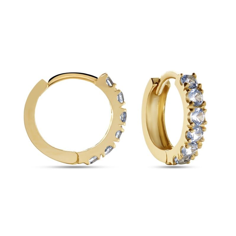 Damen Creolen Gold 375 (9 Karat) Zirkonia Blau 0,3 ct - Creolen Damen | OROVIVO
