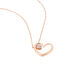 HERZ Damen Collier Rosegold 375 (9 Karat) Diamant Wei&szlig; 0,020 ct Herz