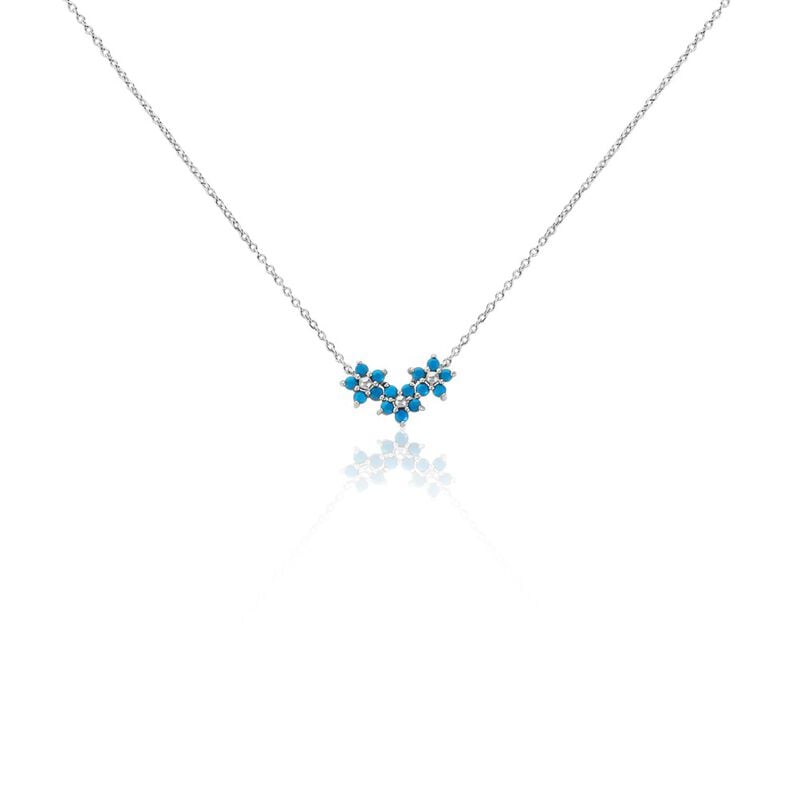 Collier Ysatis Argent Weiss Turquoise - Spannringe Damen | OROVIVO