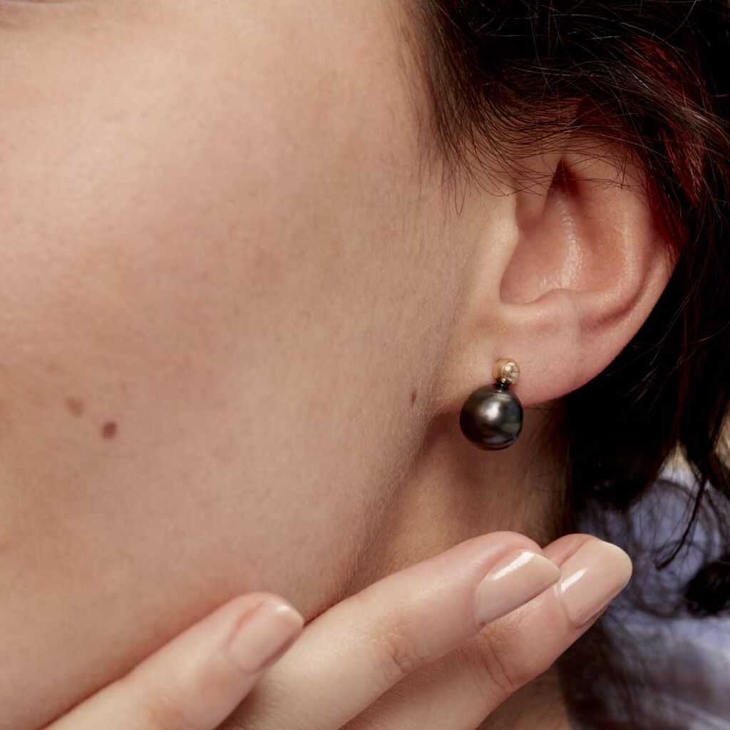 Boucles D'oreilles Or Jaune  Et Perle - Spannringe Damen | OROVIVO