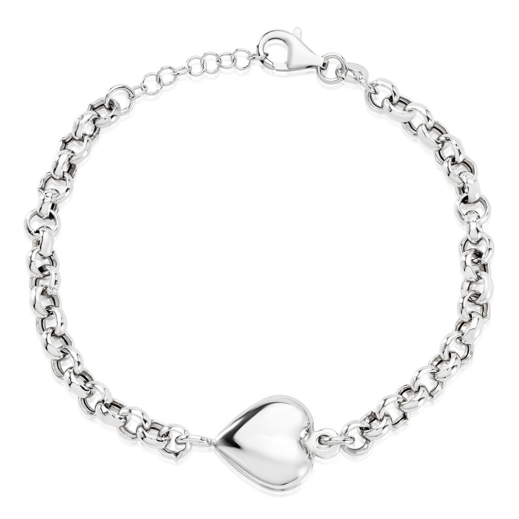 ELYSE Damen Armband Silber 925 Herz B 5,3 mm, Armband ohne Stein