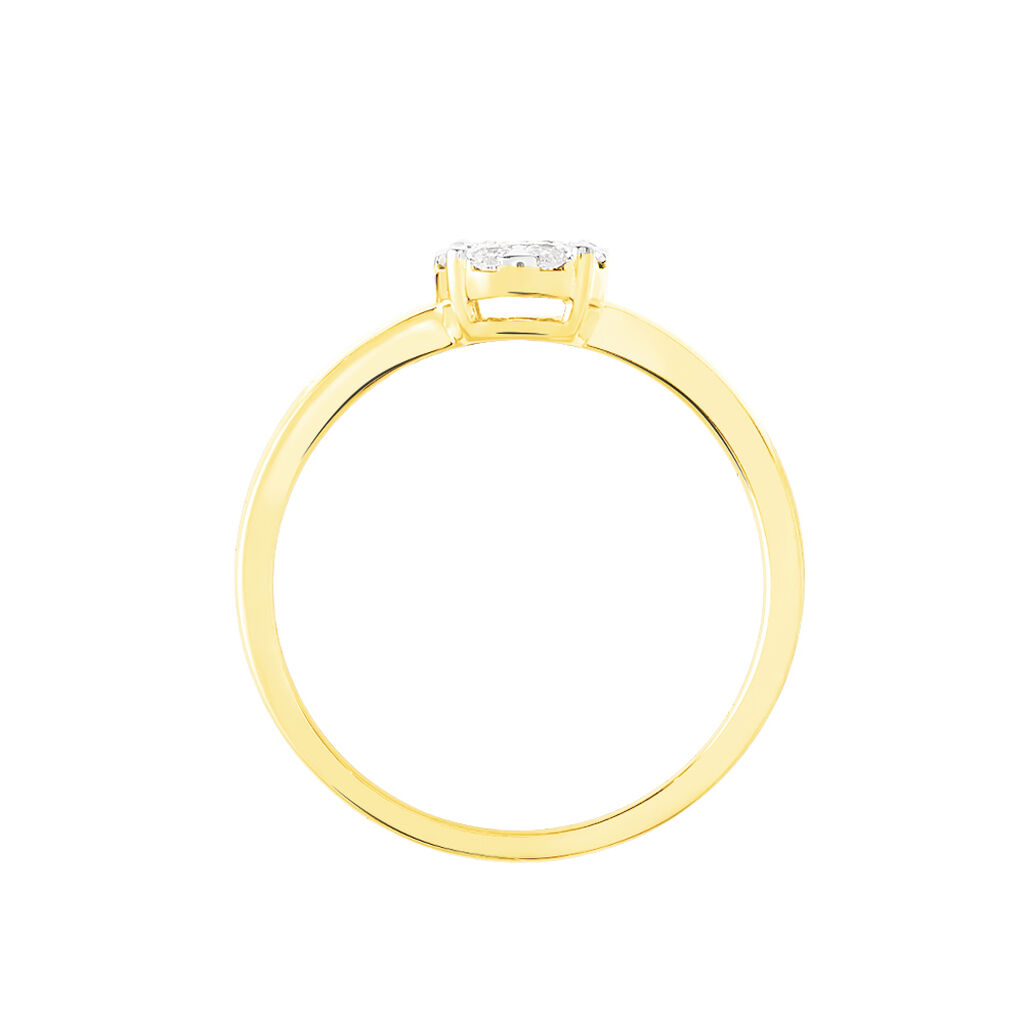 SOLO Damen Ring Gold Bicolor 750 (18 Karat) Diamant Wei&szlig; 0,14 ct