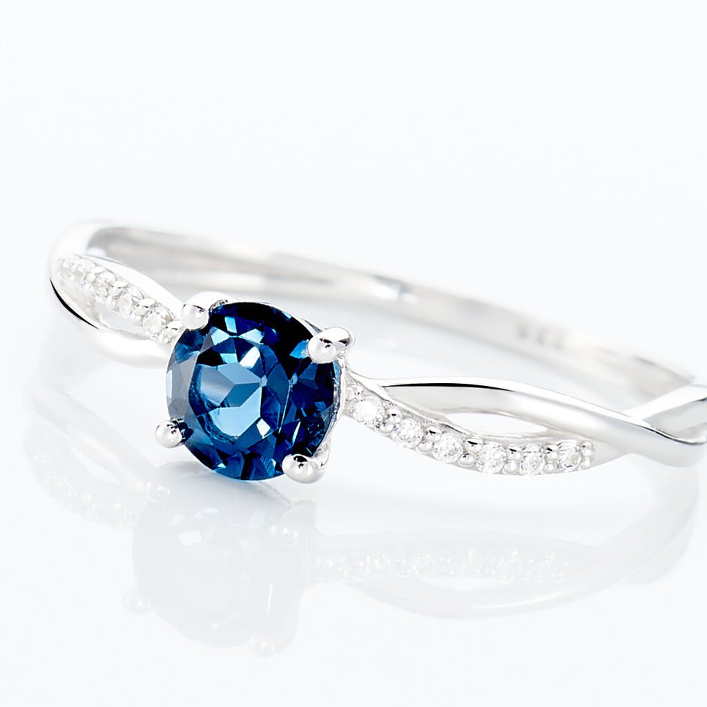 Bague Or Weiss Lalia Solitaire Toapaze - Spannringe Damen | OROVIVO