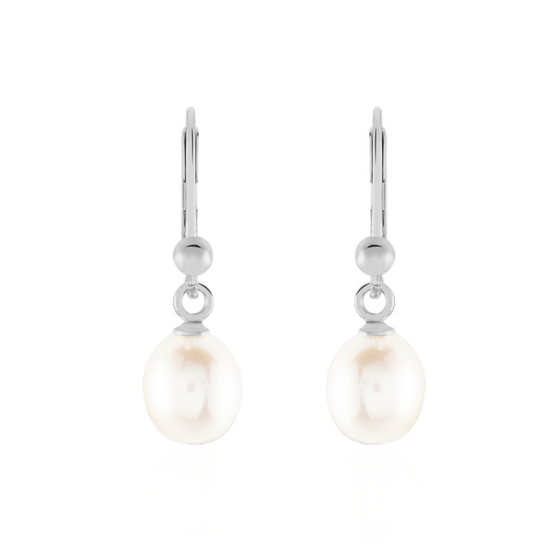 Damen Perlenohrringe Silber 925 Zuchtperlen 7-8mm - Ohrhänger Damen | OROVIVO