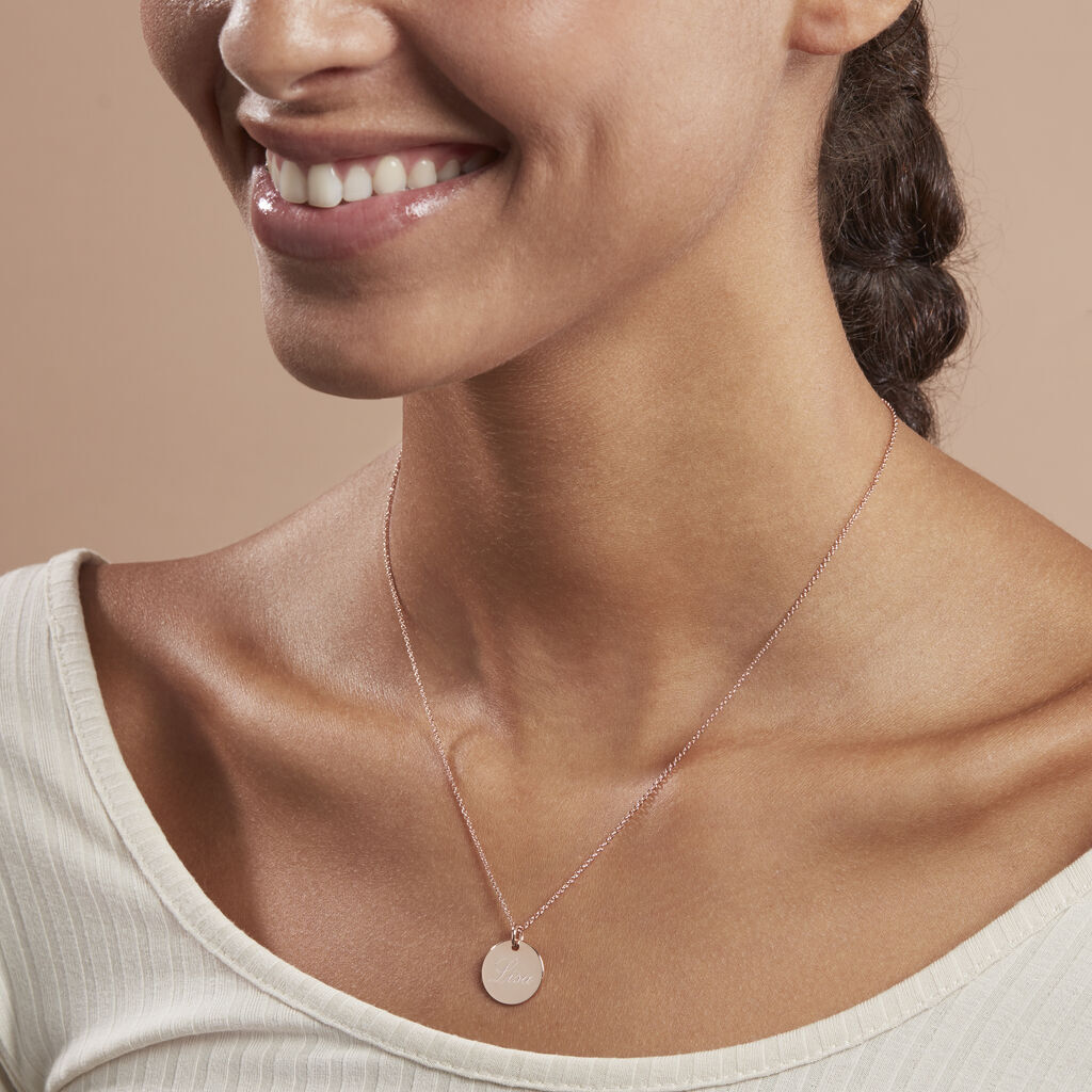 Anhänger Silber 925 Rosé Vergoldet  - Anhänger mit Gravur Damen | OROVIVO