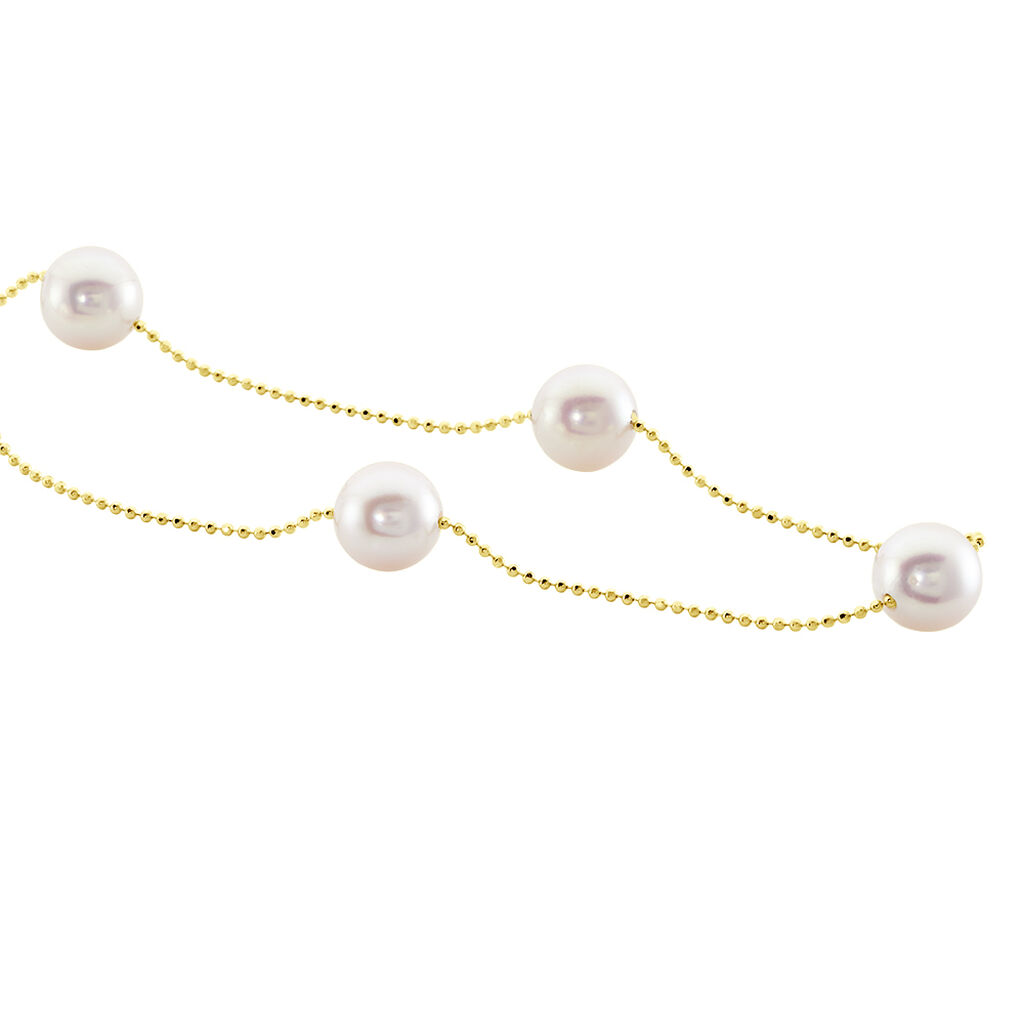 Damen Perlenkette Gold 585 Akoyaperlen 5mm - Halsketten Damen | OROVIVO