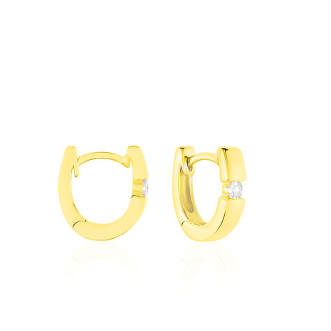Damen Creolen Gold 750 Diamant 0,2ct 11mm - Creolen Damen | OROVIVO