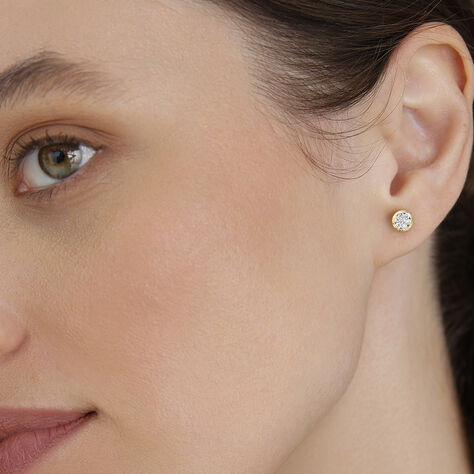 Delicate Damen Ohrstecker Gold 375 (9 Karat) Diamant Wei&szlig; 0,15 ct - Ohrstecker Damen | OROVIVO