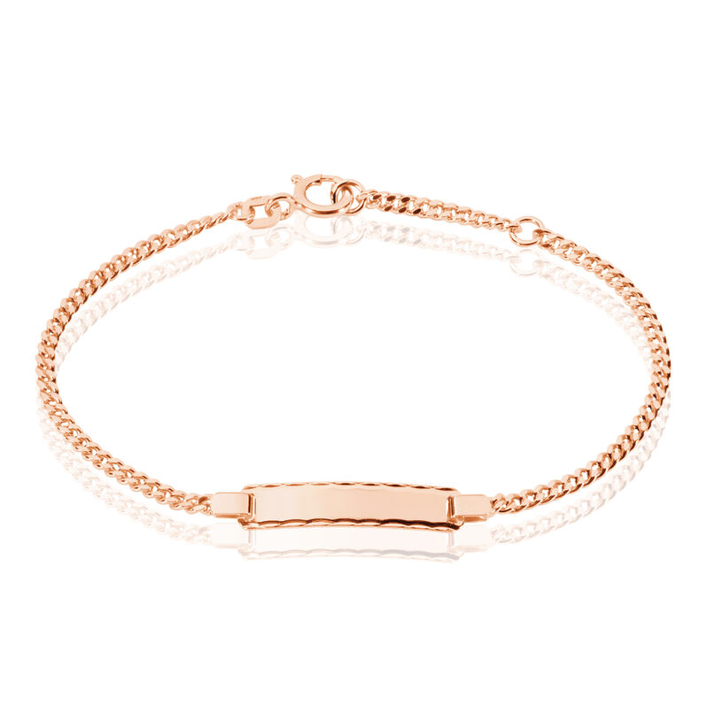 PANZER S ID Damen ID Armband Silber rosevergoldet 925 Rechteckig - Armb&auml;nder mit Gravur Damen | OROVIVO