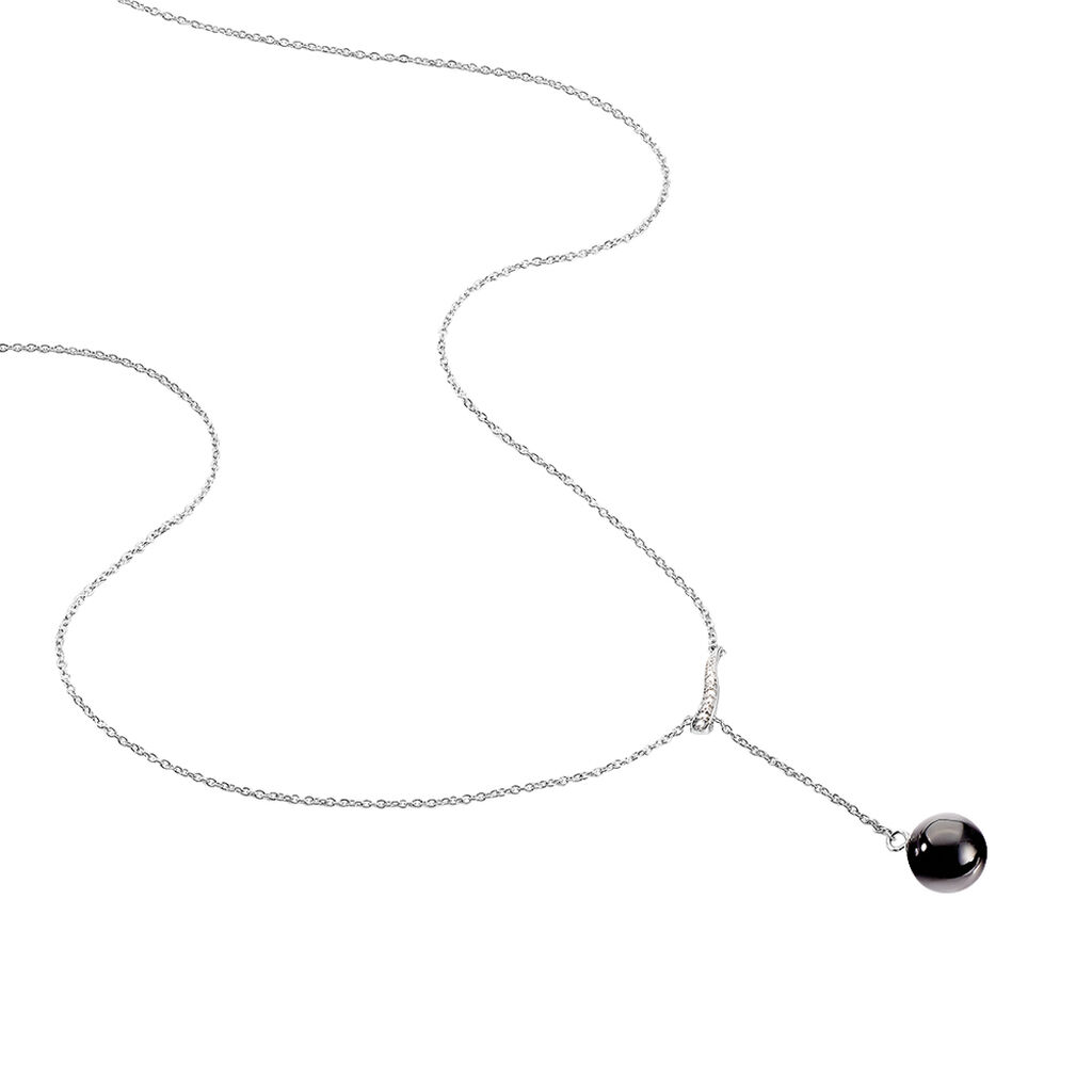 Collier Lyna Argent Blanc Céramique Et Oxyde De Zirconium - Spannringe Damen | OROVIVO