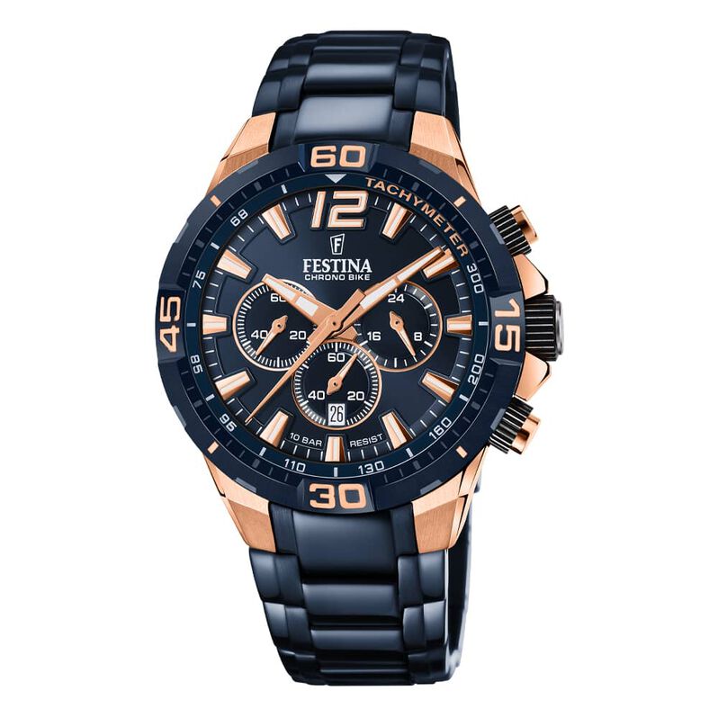 Montre Chrono Bike Bleu - Spannringe Herren | OROVIVO