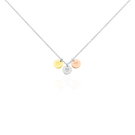Halskette Silber 925 Tricolor Vergoldet Herz - Halsketten Damen | OROVIVO