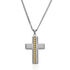 TORIN Herren Collier Edelstahl Bicolor Gelb/Silber Religiöses Kreuz B 2,5 mm