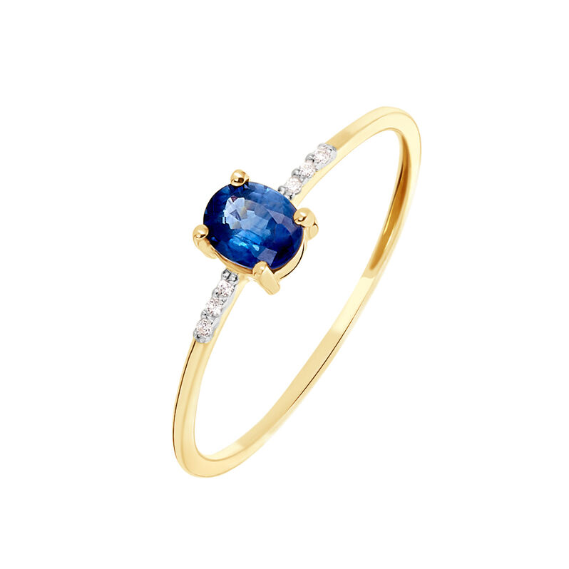 Anello Charlotte Oro Giallo Zaffiro Diamante - Spannringe Damen | OROVIVO