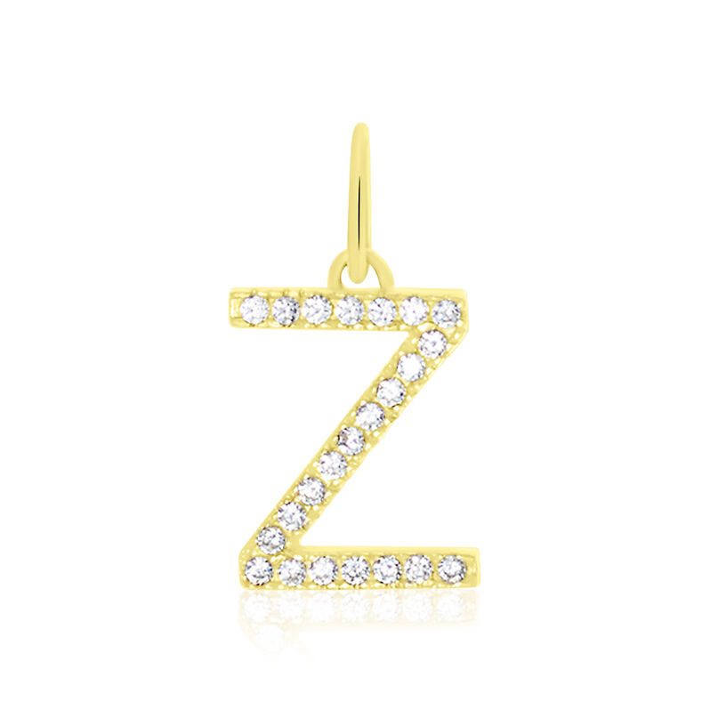 Anhänger Gold 375 Zirkonia Buchstabe Z - Schmuckanhänger Familie | OROVIVO