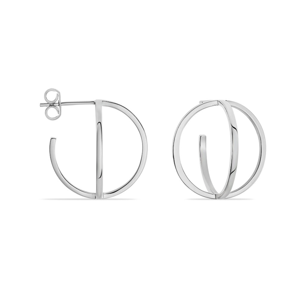 SOLLA Damen Ohrstecker Silber 925 Kreis