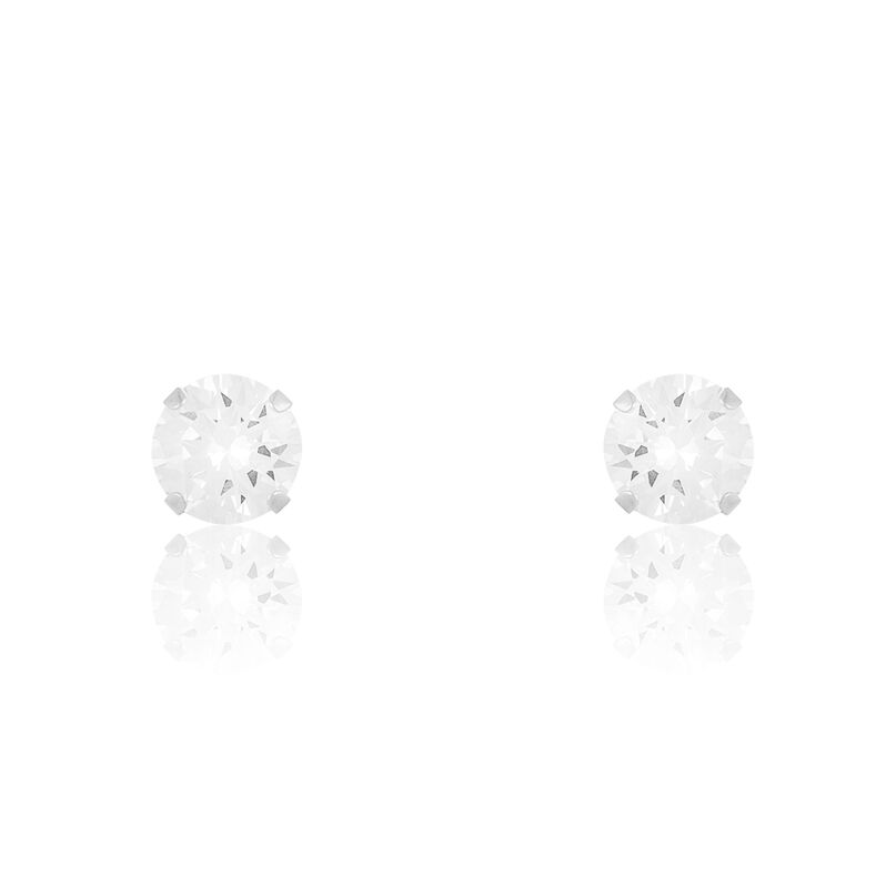 Boucles D'oreilles Puces Kristie Or Blanc Oxyde De Zirconium - Spannringe Damen | OROVIVO