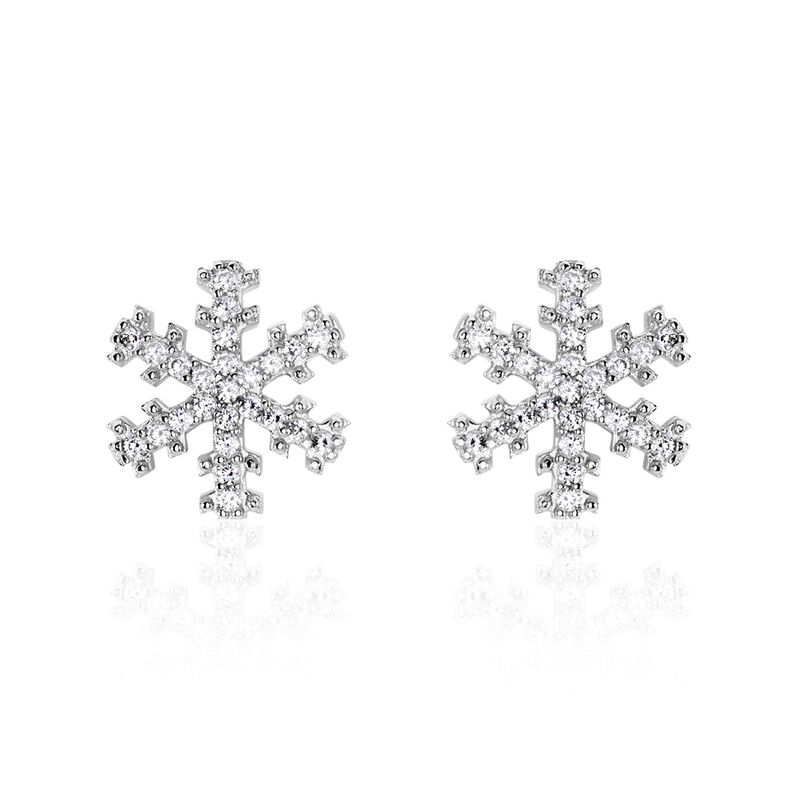 Boucles D'oreilles Or Weiss Sabie Flocon Oxyde - Spannringe Damen | OROVIVO