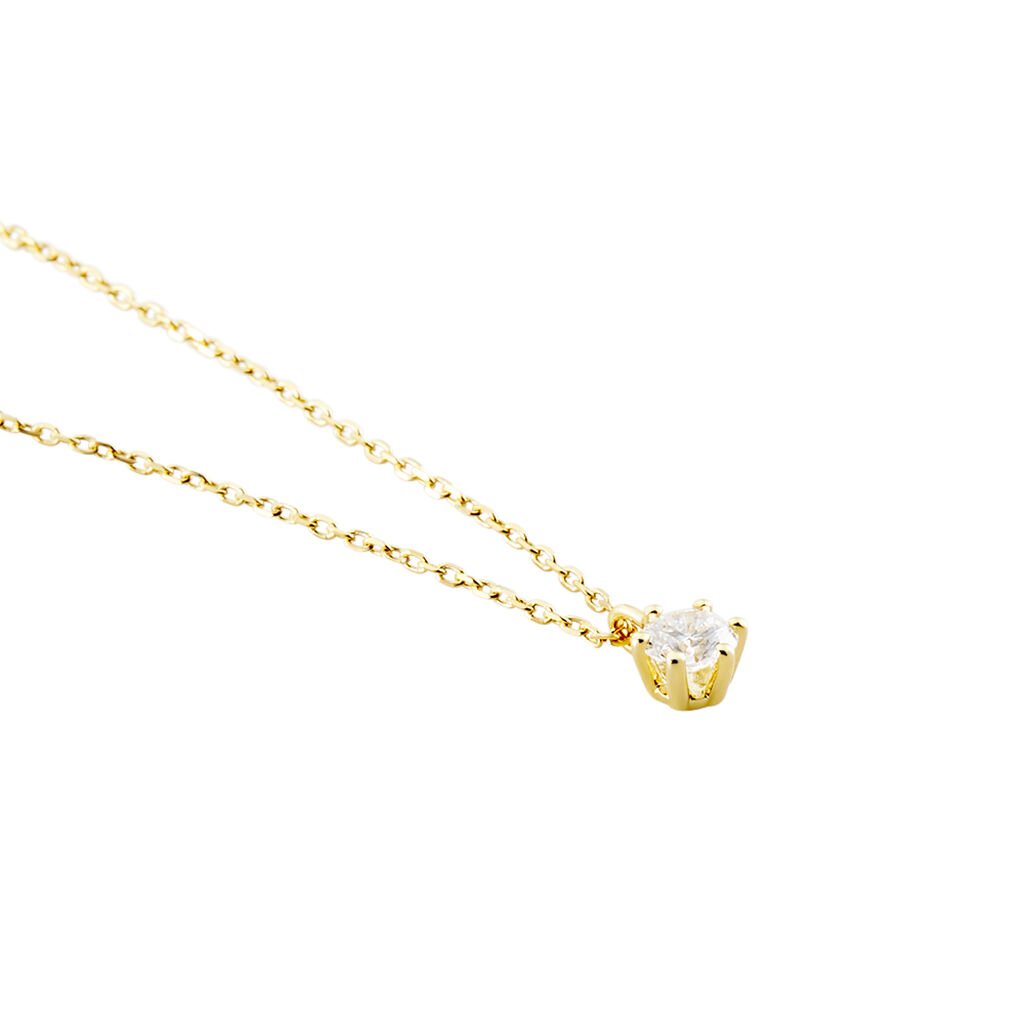 Sonate Damen Collier Gold 750 (18 Karat) Synthetischer Diamant Weiß 0,31 ct - Halsketten Damen | OROVIVO
