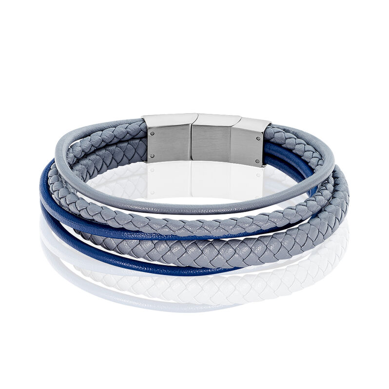 Herren Lederarmband Edelstahl Blau - Armbänder Herren | OROVIVO