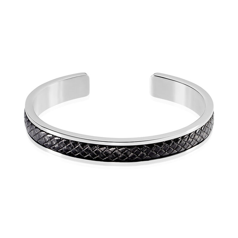 Jonc Acier Ahmet Cuir Noir - Spannringe Herren | OROVIVO
