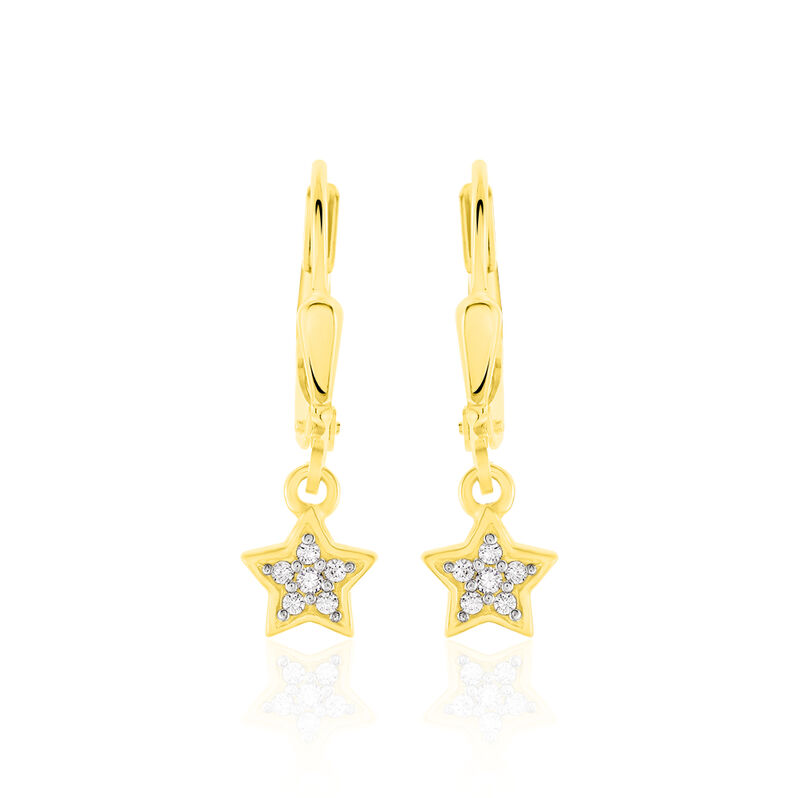 Kinder Ohrhänger Gold 333 Zirkonia Stern - Ohrhänger Kinder | OROVIVO