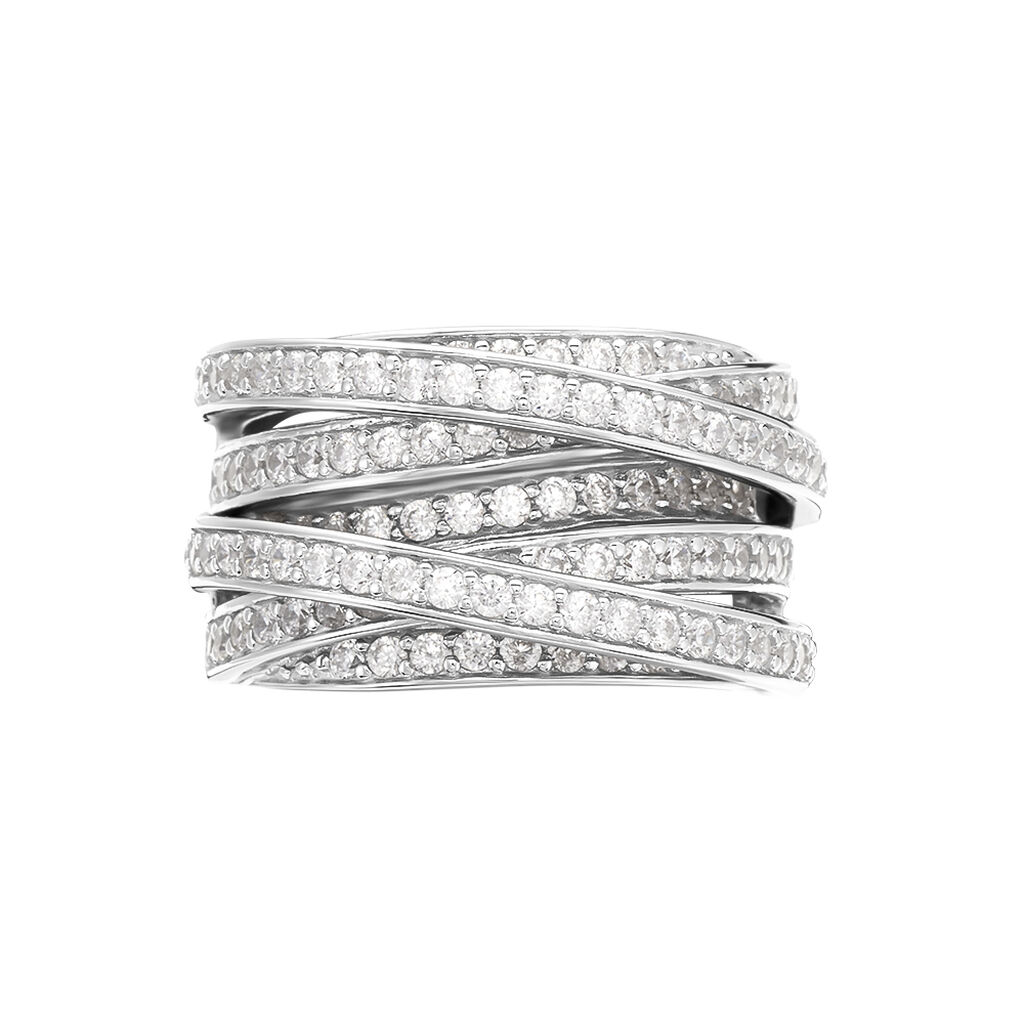  Ring Silber 925 Zirkonia Waagrecht Balken 8,00mm 