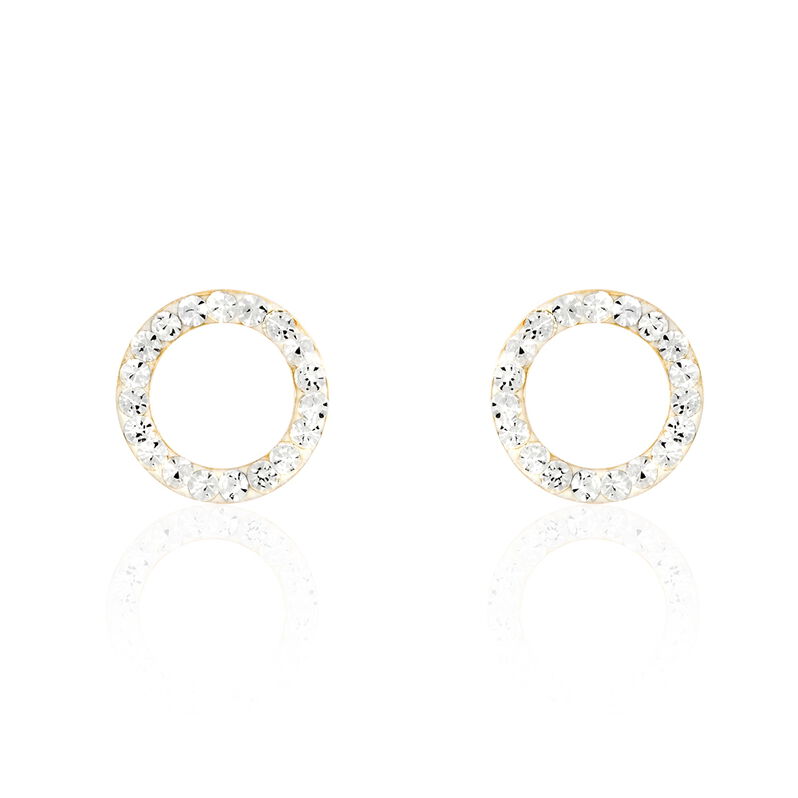 Boucles D'oreilles Puces Salomea Or Jaune Strass - Spannringe Damen | OROVIVO