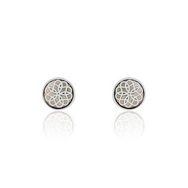 Damen Ohrstecker Silber 925 Perlmutt Rosette - Ohrstecker Damen | OROVIVO