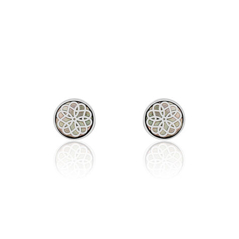Damen Ohrstecker Silber 925 Perlmutt Rosette - Ohrstecker Damen | OROVIVO