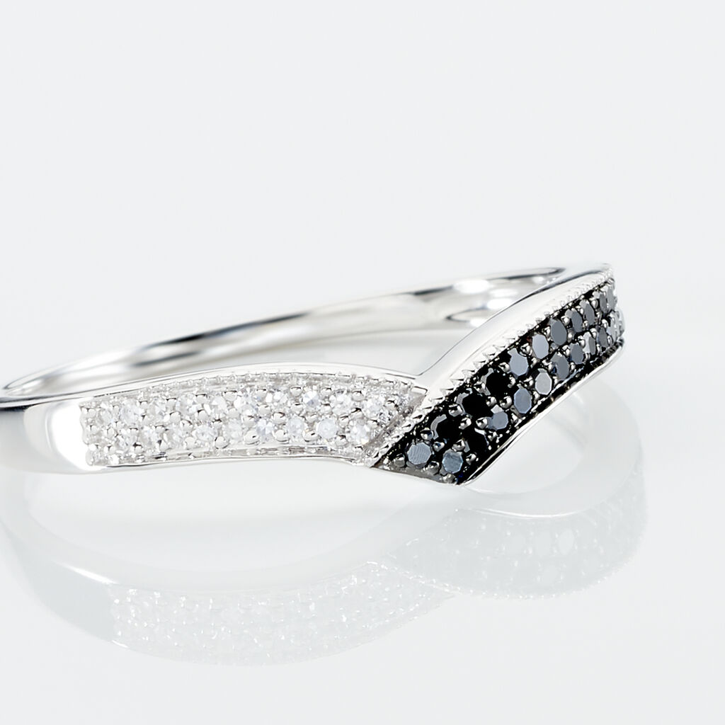 Bague Aile De Mouette Or Blanc Diamant - Spannringe Damen | OROVIVO