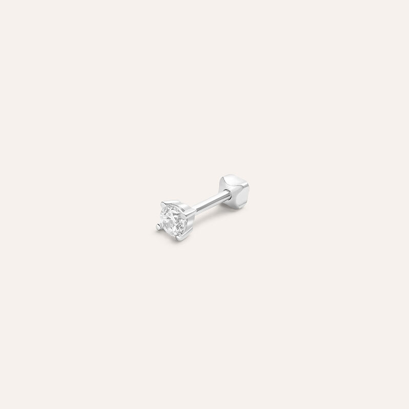 Piercing Orecchio Tragus Helix Conch Bon Ton Oro Bianco Cubic Zirconia - Spannringe Damen | OROVIVO