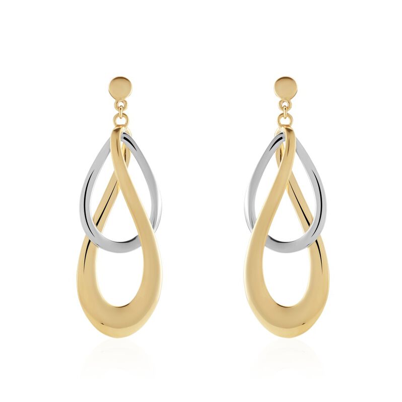 Damen Ohrhänger Messing Gold 750 plattiert Bicolor - Ohrringe Damen | OROVIVO