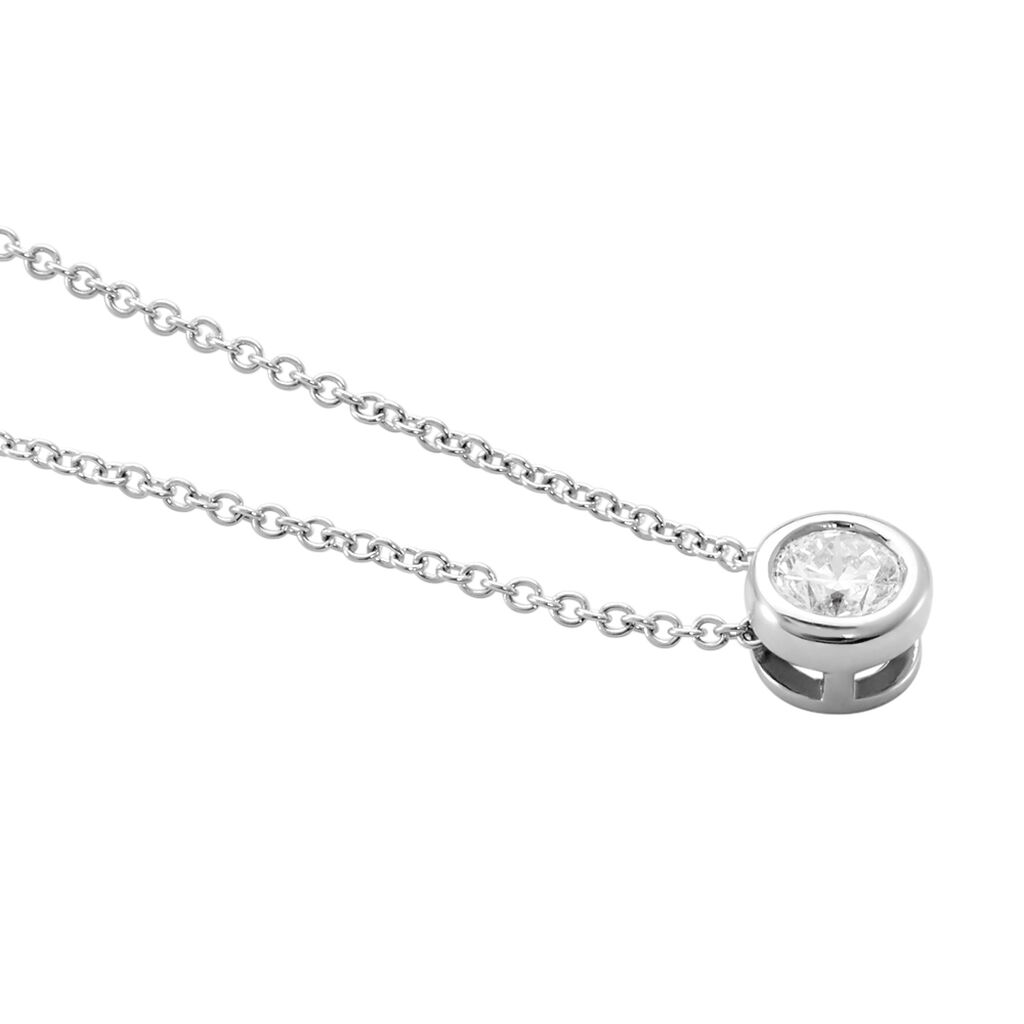 Damen Collier Weißgold 375 Diamant 0,2ct Ofelia 0,70mm - Halsketten Damen | OROVIVO