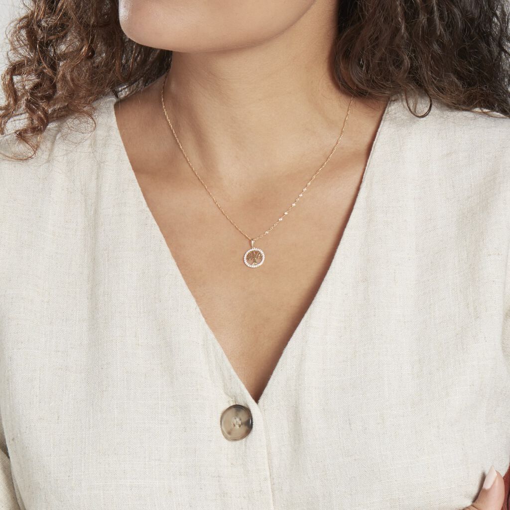 Anhänger Gold 375 Zirkonia Lebensbaum - Schmuckanhänger Damen | OROVIVO