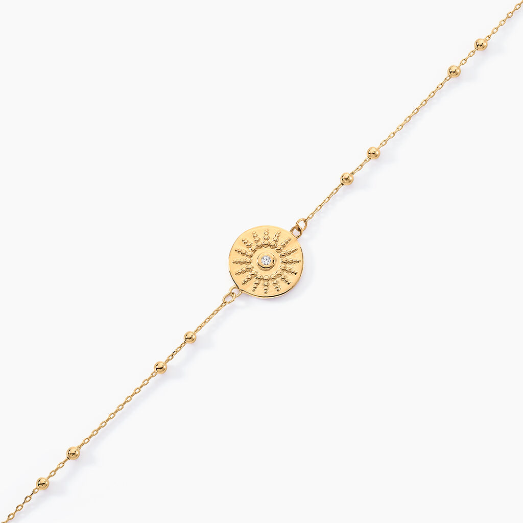 Bracelet Plaque Or Artea Pastille Soleil Oxyde - Spannringe Damen | OROVIVO