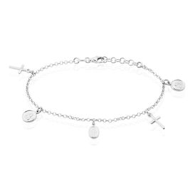Damen Charmarmband Panzerkette Silber 925 Kreuz - Charmarmbänder Damen | OROVIVO
