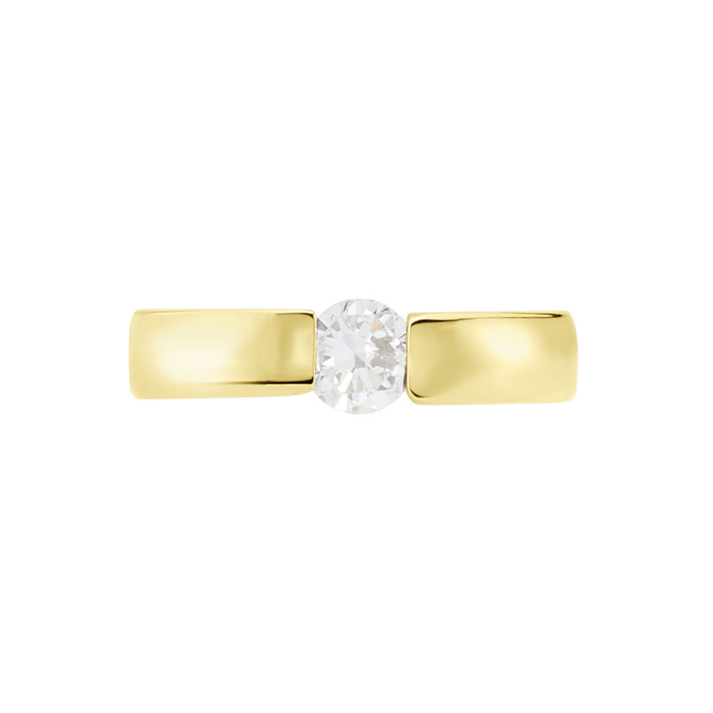 Orchestra Damen Ring Gold 750 (18 Karat) Synthetischer Diamant Wei&szlig; 0,41 ct