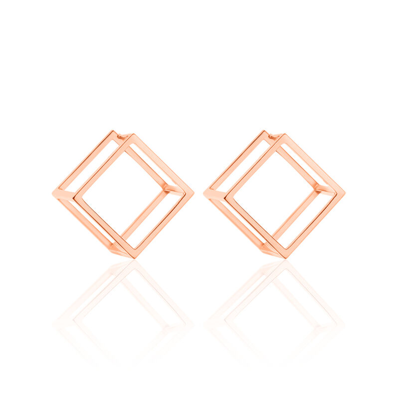 HIJA Damen Ohrstecker Silber rosevergoldet 925 Viereck - Ohrstecker Damen | OROVIVO