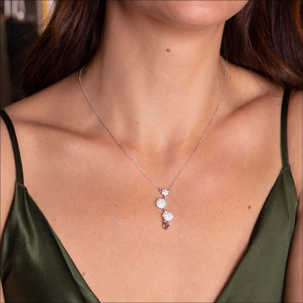 Damen Collier Silber 925 Zirkonia Blume Parisa - Halsketten Damen | OROVIVO