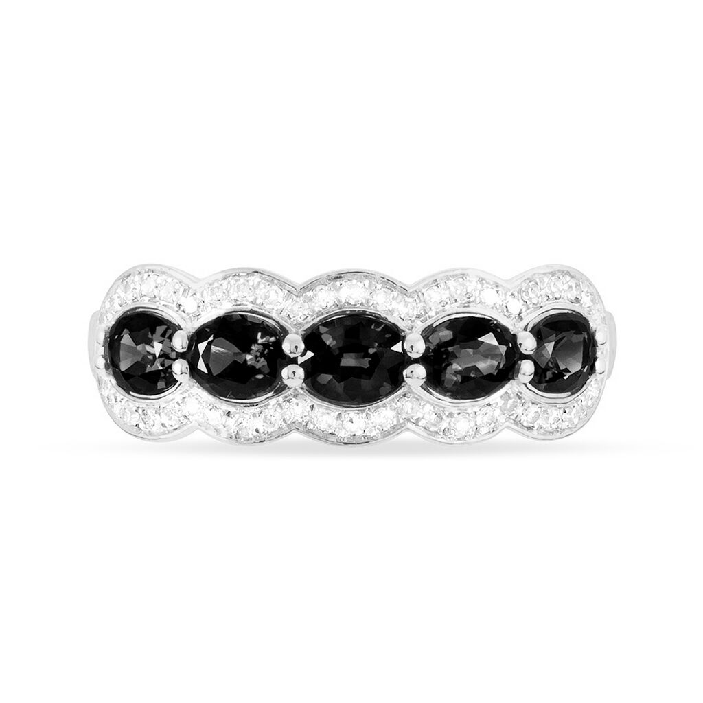 Bague Margaux Or Blanc Agate Et Diamant - Spannringe Damen | OROVIVO