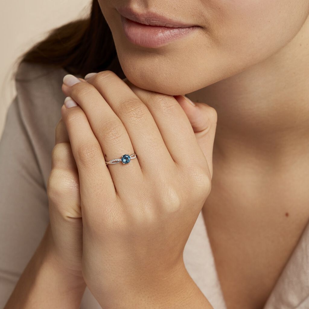 Bague Or Weiss Lalia Solitaire Toapaze - Spannringe Damen | OROVIVO