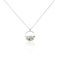 VYARNA Damen Collier Silber Silber 925 Perlmutt Weiß Kreis