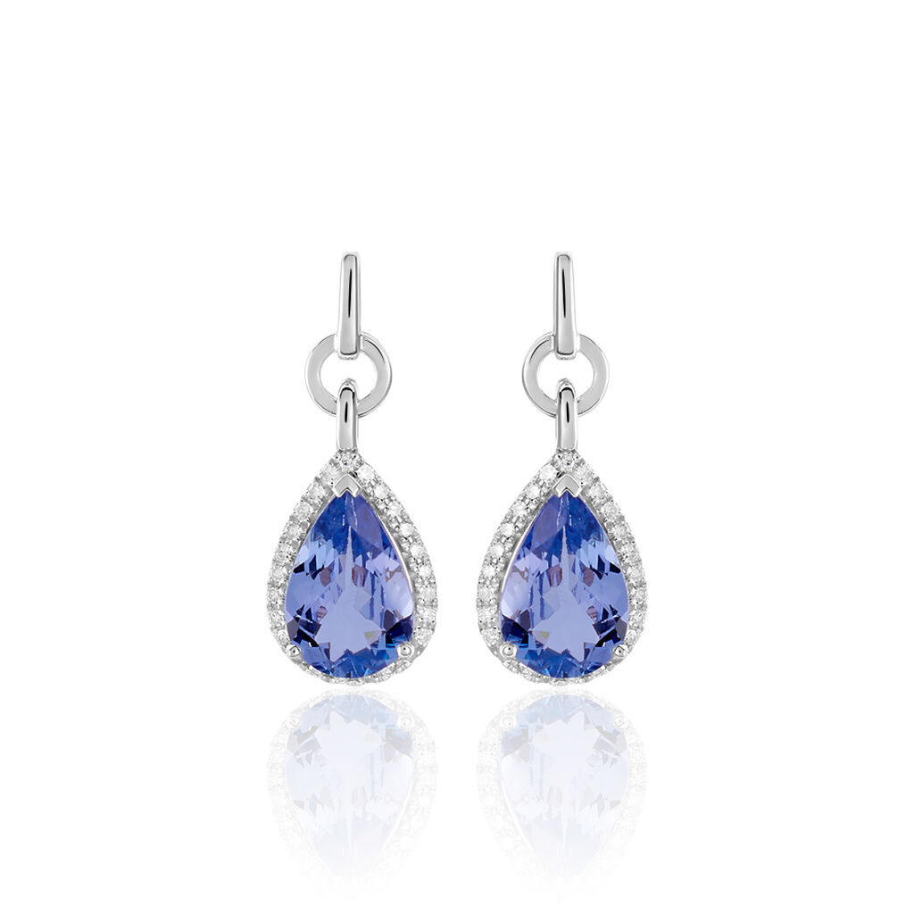 Damen Ohrstecker Weißgold 750 Tansanit Blau 3,35ct Tropfen Ocean 2  - Ohrstecker Damen | OROVIVO