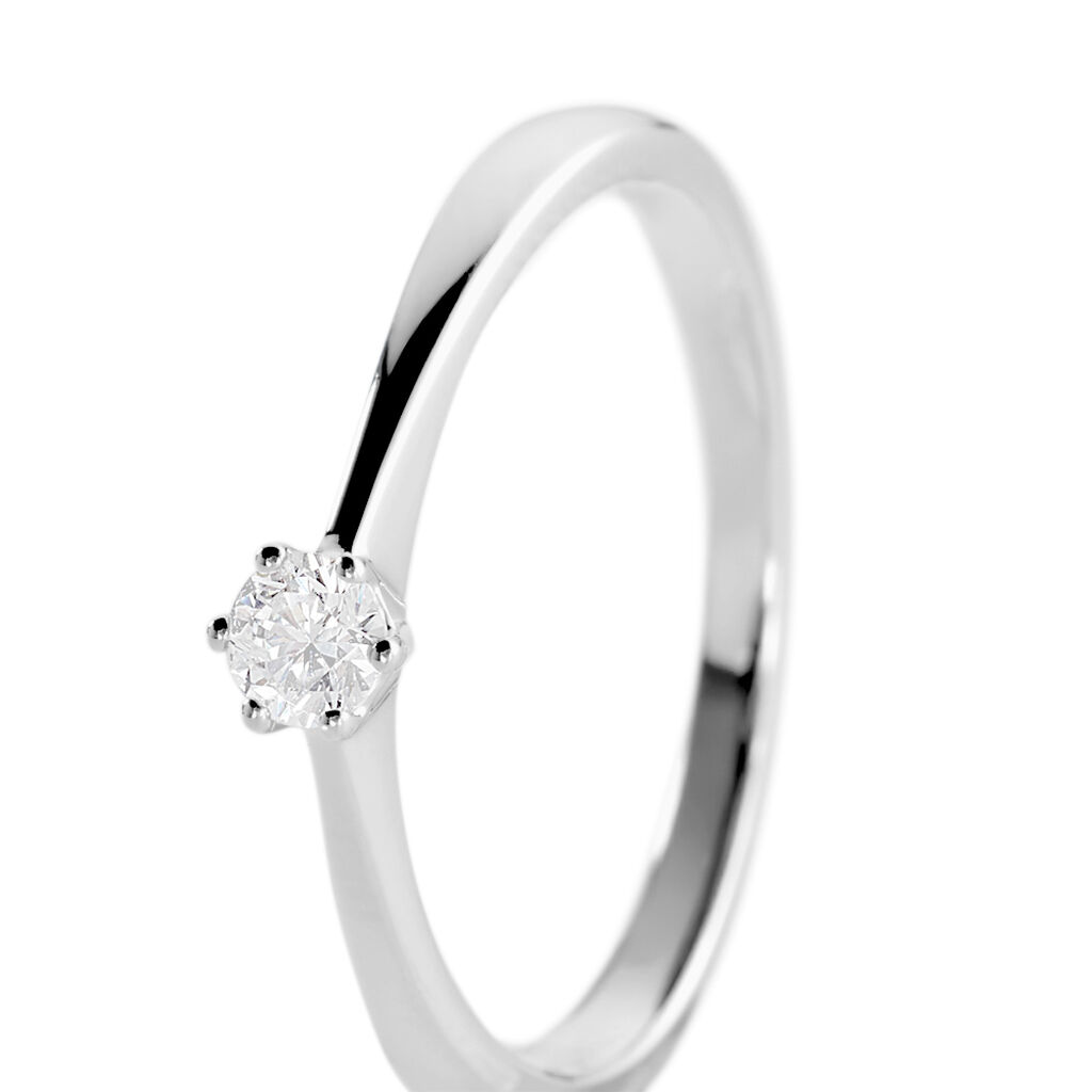 AMARUNE Damen Ring Platin Wei&szlig; 600 Diamant Wei&szlig; 0,1 ct