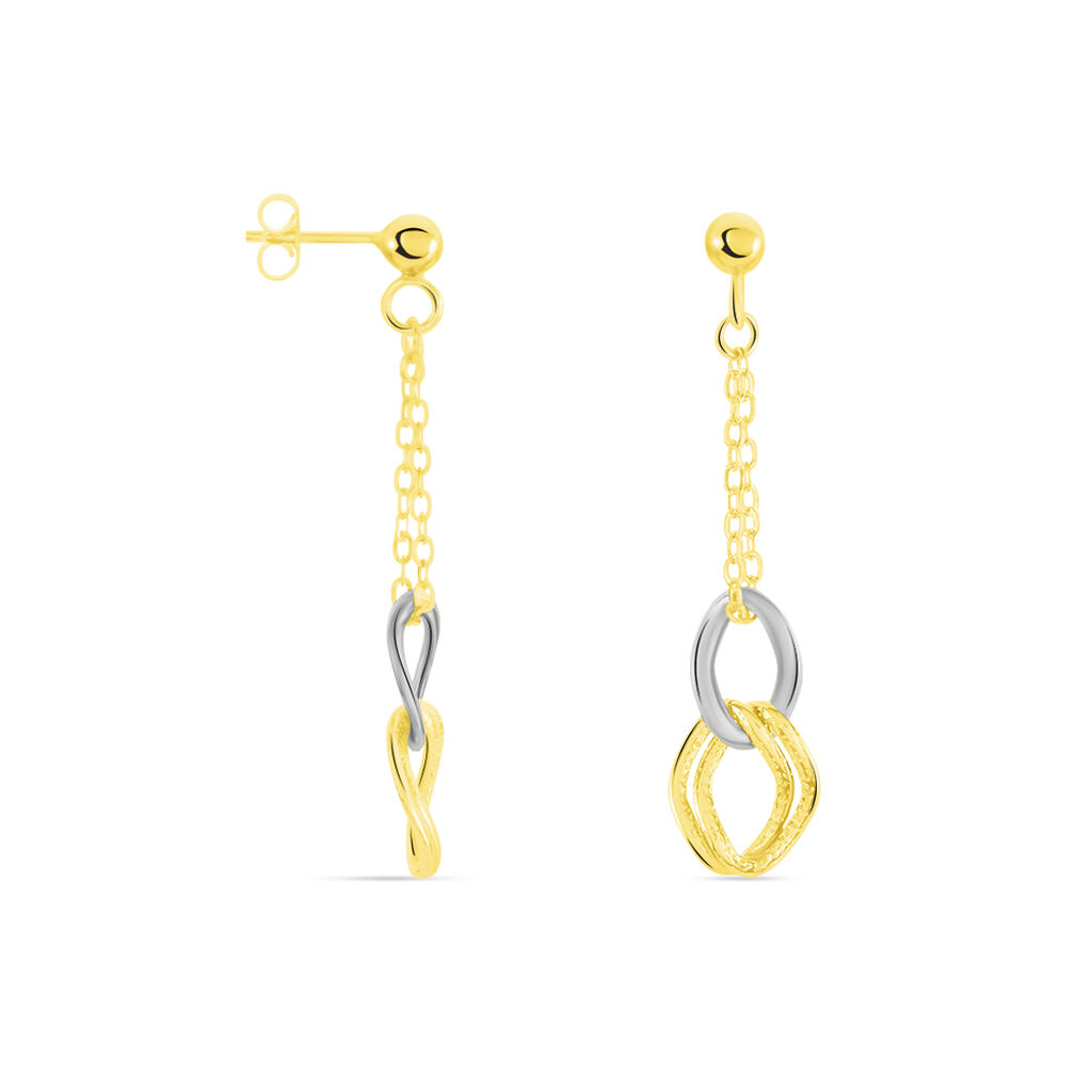 Damen Ohrringe Lang Gold 375 Bicolor Louisa - Ohrringe Damen | OROVIVO
