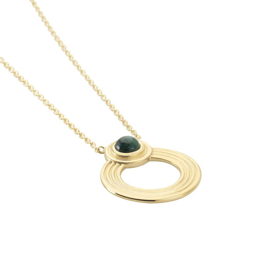 WEDRA Damen Collier Vergoldet Malachit Gr&uuml;n