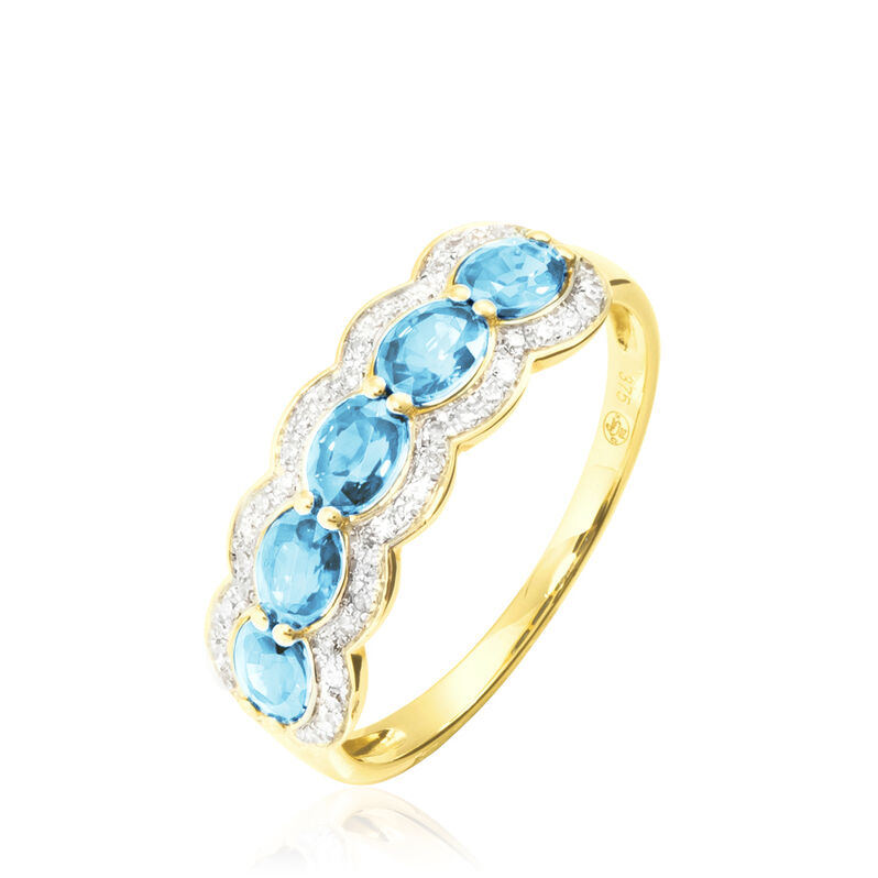 Bague Margaux Or Jaune Topaze Et Diamant - Spannringe Damen | OROVIVO