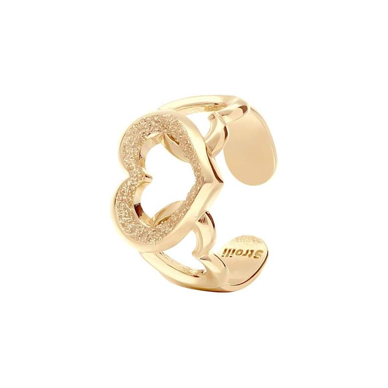 Anello regolabile in ottone oro rosa con cuore glitter - Spannringe Damen | OROVIVO